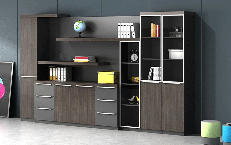 New Design High Capacity Modular Filling Cabinet Elegant With Swing Doors Multi-Functional Home Office Black File Cabinet