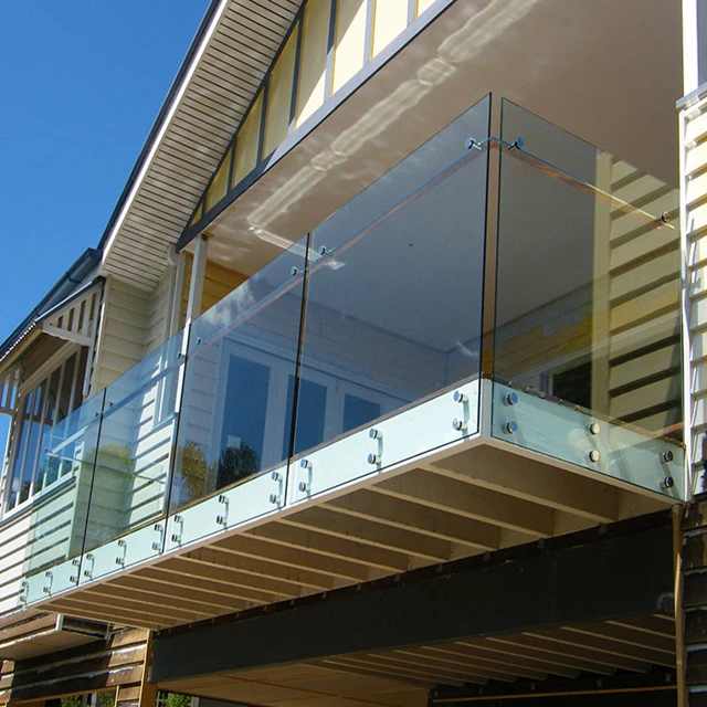 Balcony Railing and Glass Design Stainless Steel Standoff Glass Balustrade