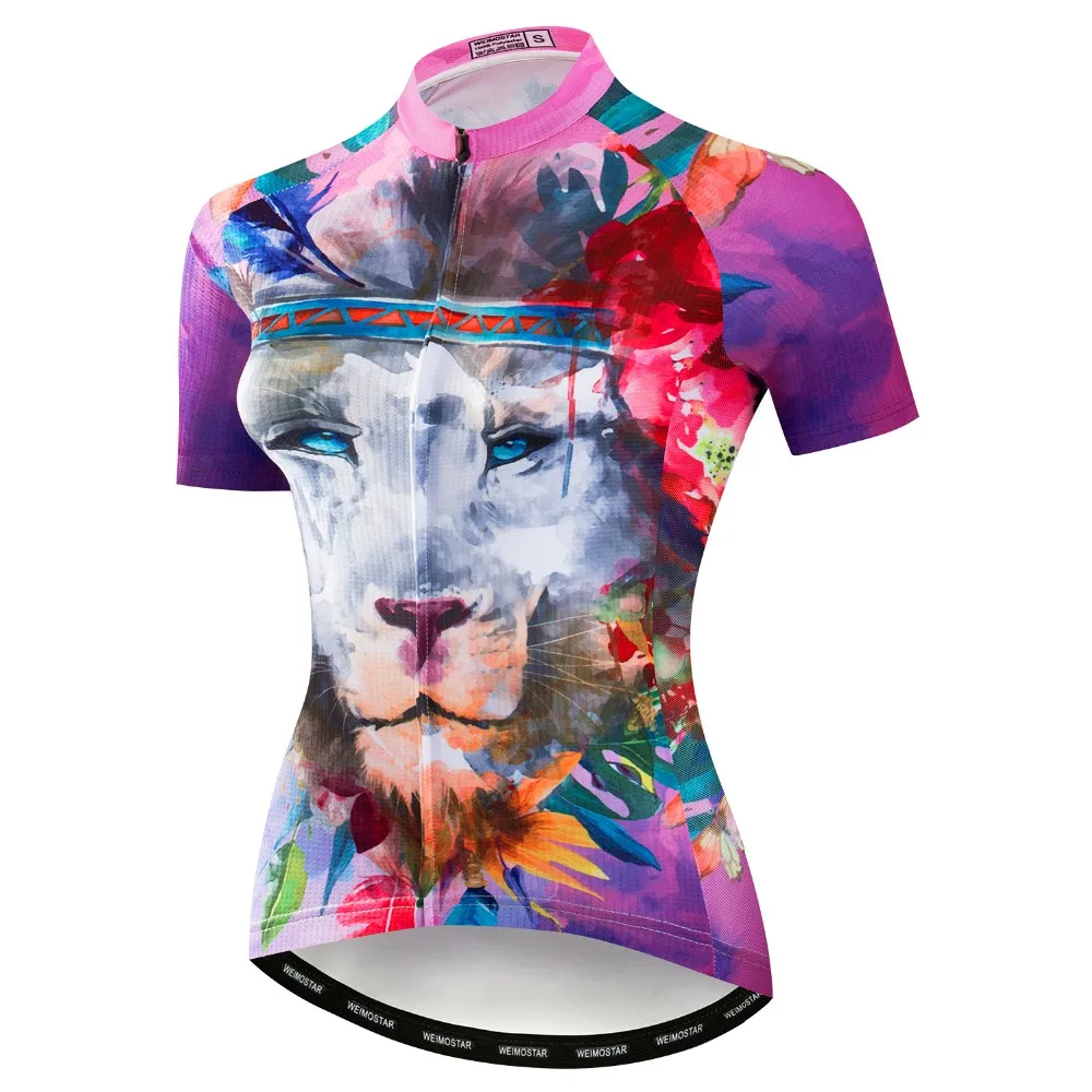 Wholesale Custom Womens Short Sleeve Cycling Jersey ,Girls Bike Short Sleeves with Three Pockets Bicycle Apparel