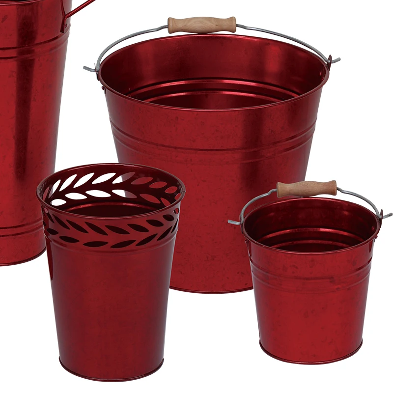 Garden bucket set watering pot metal barrel color Metal galvanized Garden Accessories flower pot planter outdoor container