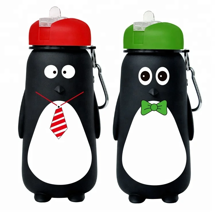Lovely Penguin Top Sports Silicone Cheap Water Bottles For Kids