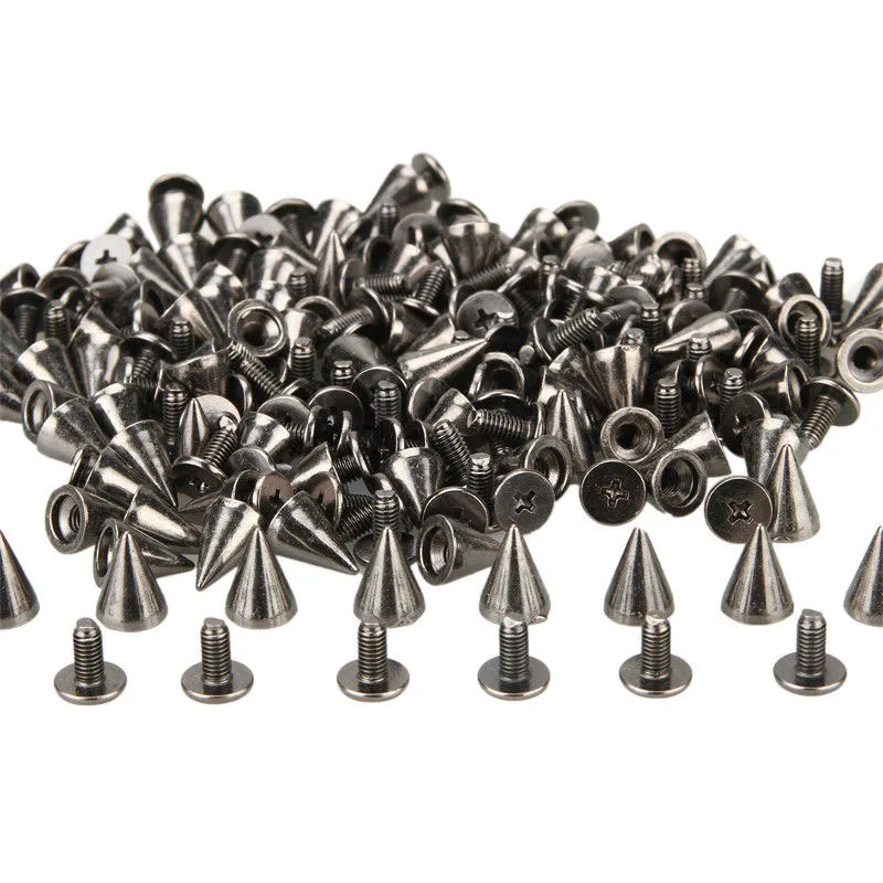 Твердые Латунные пирамидальные шпильки винтовые заклепки цилиндрические шипы кожаный ремень с заклепками