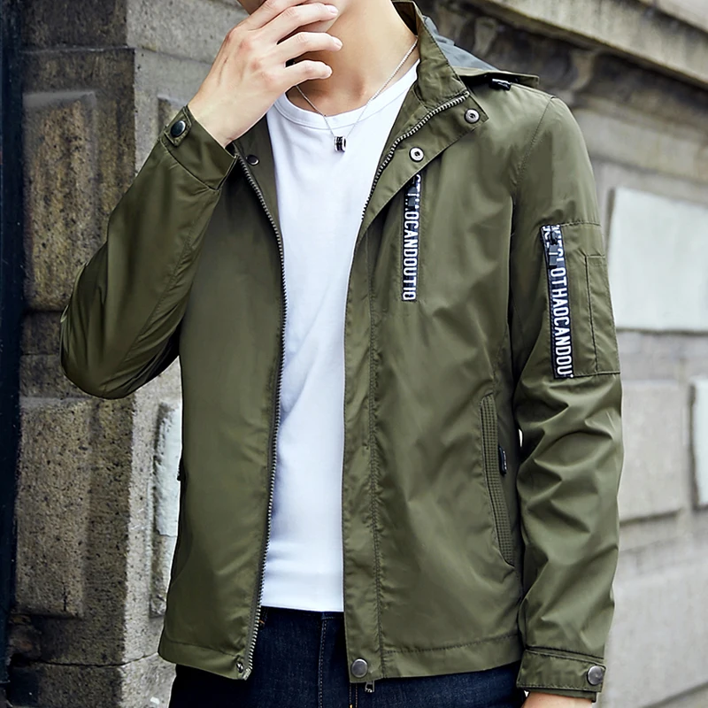 
YIZHIQIU OEM Men Streetwear Jacket Black Windbreaker <span style=