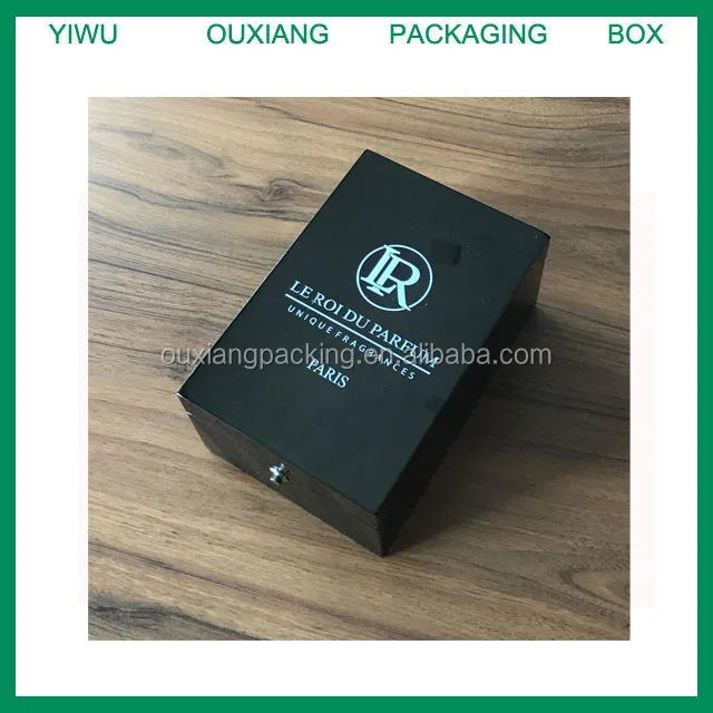 piano black lacquer finish hot sale luxury wooden perfume bottle packaging box