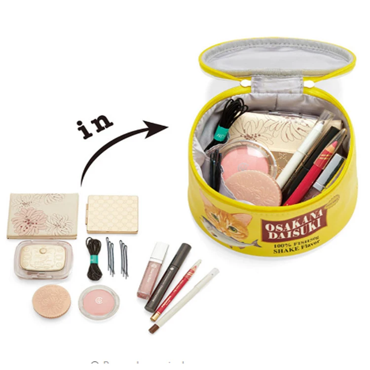 Factory Custom Cat Cosmetic Bag Portable Cute Girl Makeup Bag Lipstick Canned Fish Cosmetic Bag