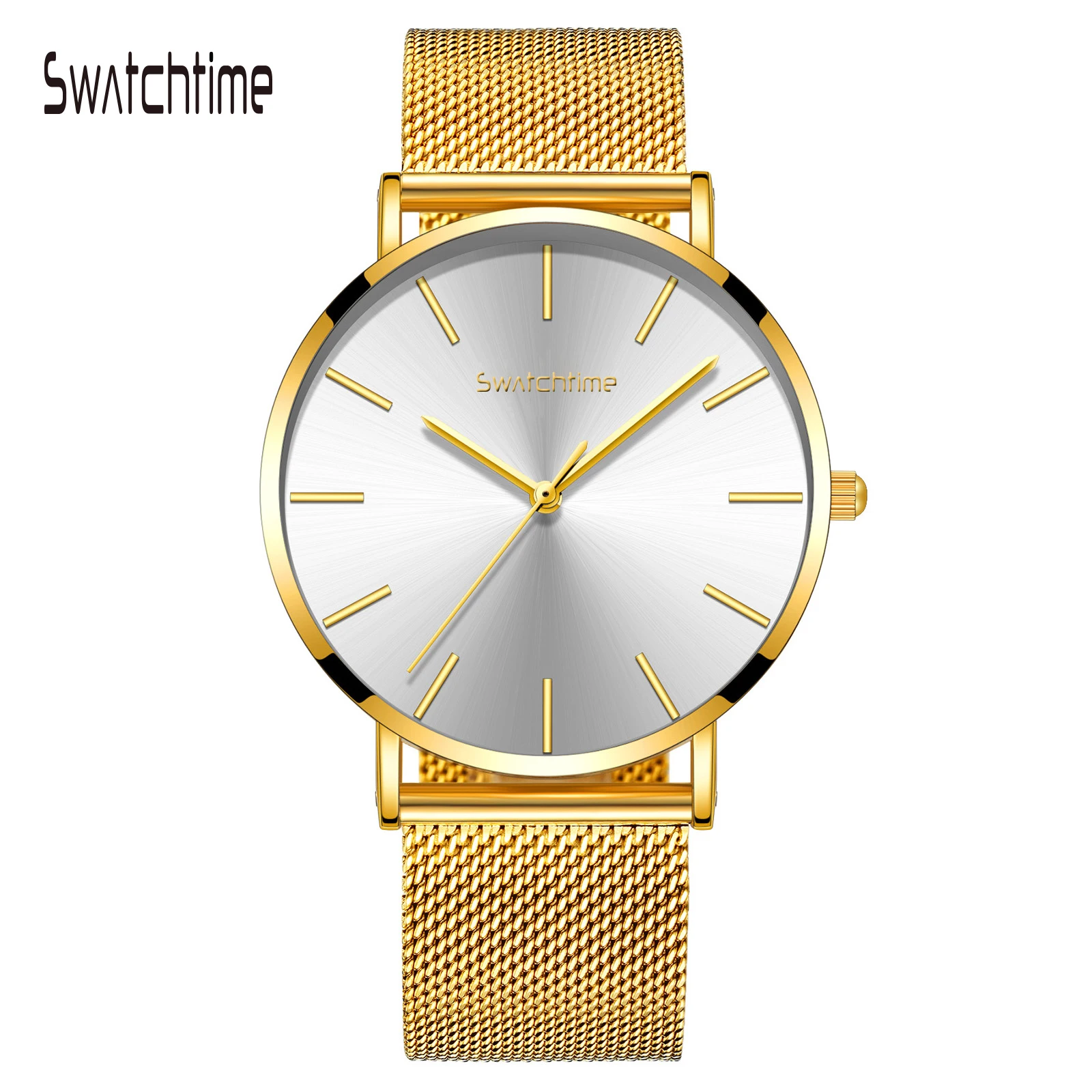 
Drop Shipping Minimalist Stainless Steel Back Japan Movement Europe Stylish Ultra Thin Quartz Watch For Men 