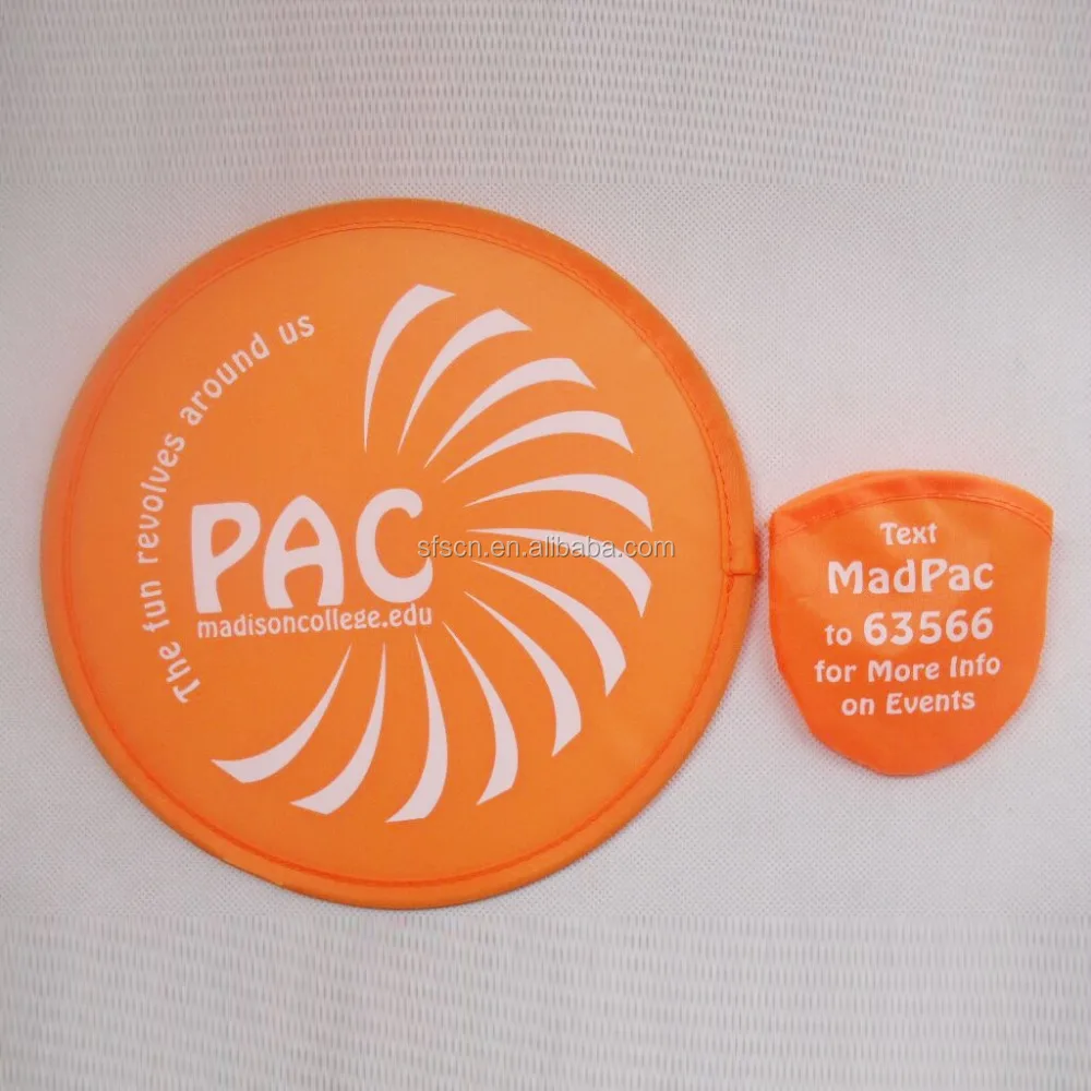 Promotional folding fan foldable nylon discfrisbee flying disc