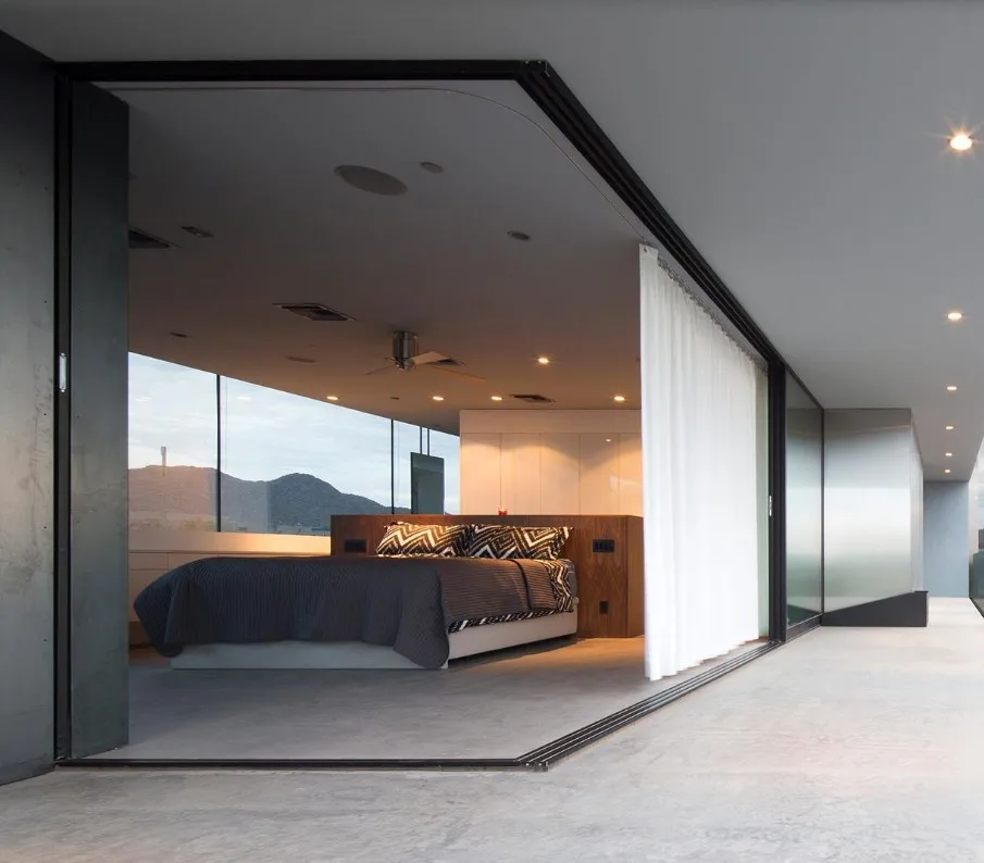 
Exterior glass aluminum sliding doors with smart lock 