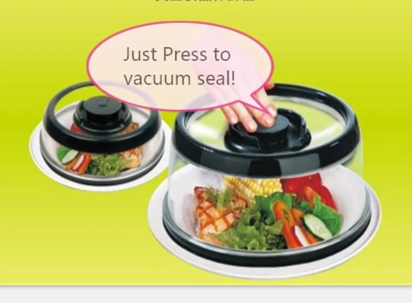 Press and Fresh plate topper /vacuum food sealer lid qvc tv hot products/ innovative gift set