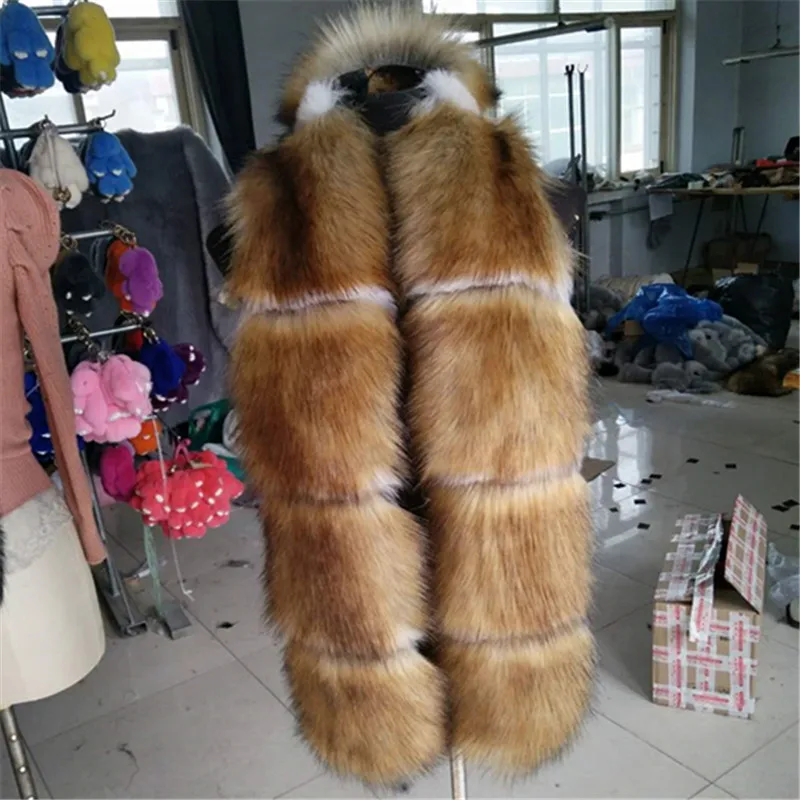 Женский пуховик с воротником из искусственного лисьего меха енота, пальто с капюшоном, зимний плотный теплый шарф-глушитель, детский воротник из искусственного меха