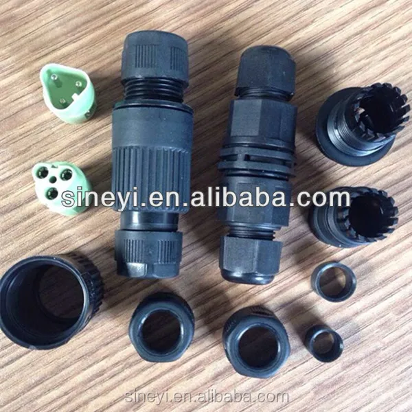 
IP 68 Waterproof connector with PA66 material,EC03681-0023-BF(3PIN-250V-10A) 