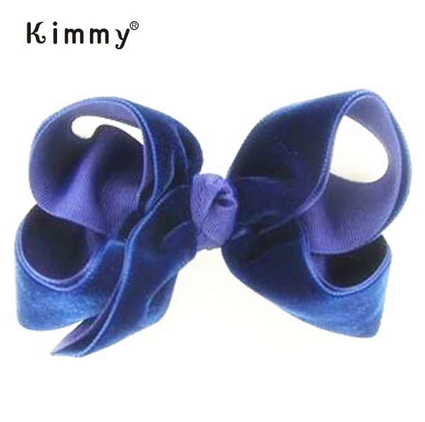 5 Inches Large Baby Girls Schoolgirls Scarlet Red Velvet Bow Boutique Hairbow Hair Accessories WInter