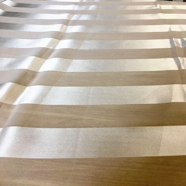 Classic Soft 100% Pure Silk Stripe Satin Silk Chiffon Stripe Fabric for Bride Dresses Women Scarf