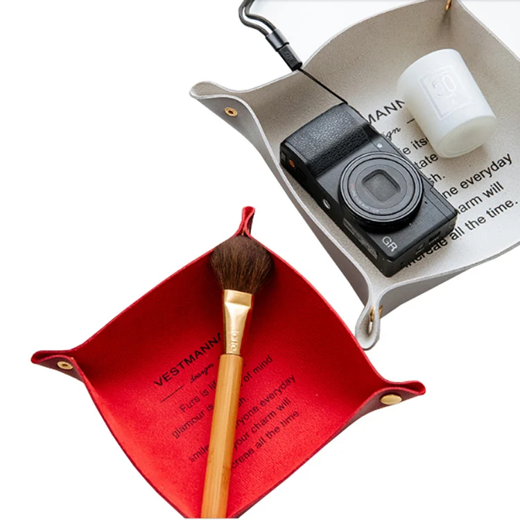 Горячая Распродажа, Красочный Держатель для всякой всячины, органайзер из искусственной кожи, лоток для хранения с пользовательским логотипом