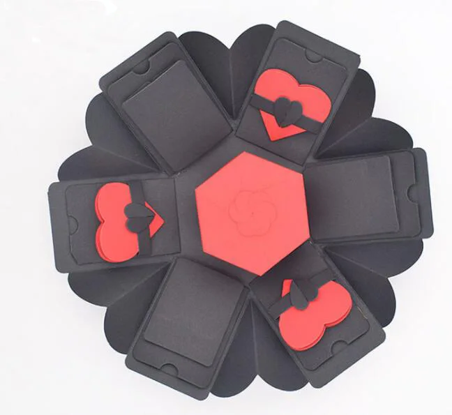 DIY birthday wedding romantic engagement party paper explosion surprise photo album creative gift bomb box