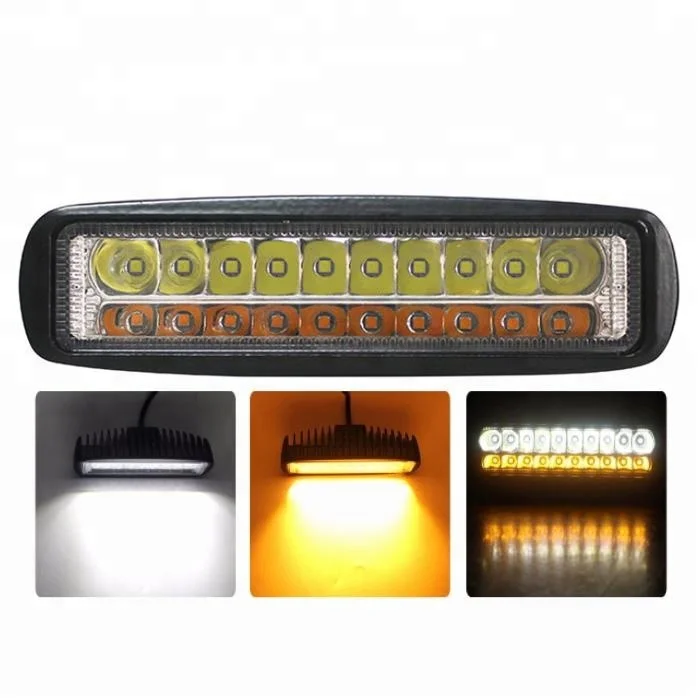 
Lightechauto Wholesale DRL dual color White Amber 20W Flush Mount slim LED work light for truck 12v offroad auto cars 