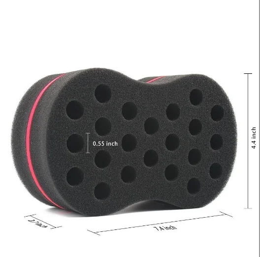 Африканская крученая губка для волос, Волшебная двухсторонняя губка для африканских волос