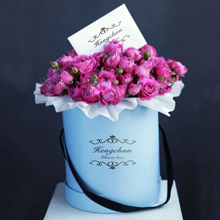 Hot sale luxury flower box packaging cardboard round cylinder paper boxes for flowers