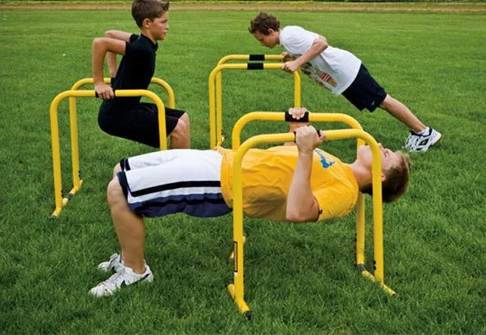 
High Quality Home Gym Fitness Equipment Black Yellow Parallel Bars For Kids 