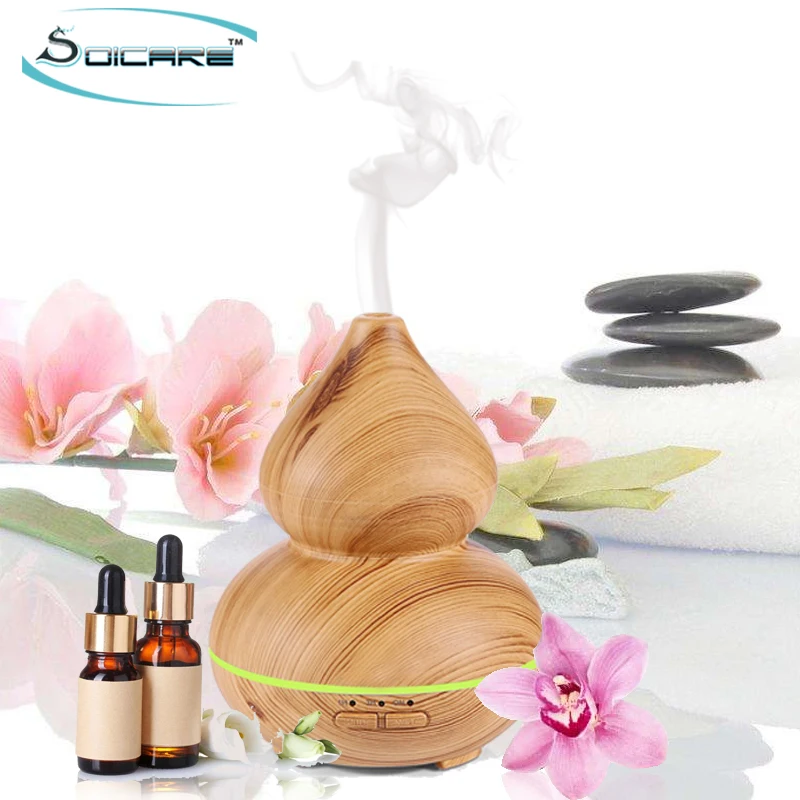 
trending products essential oil diffuser 150ml wood grain 