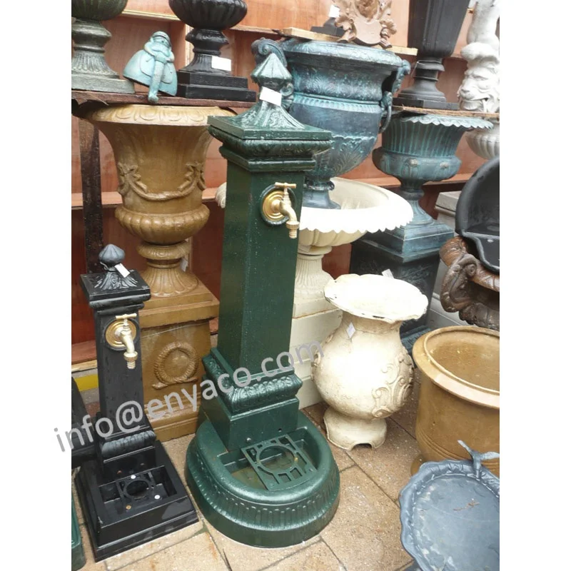 High Quality Factory Direct Garden Ornaments Patio Cast Iron Water Feature with Brass Tap Outdoor Water Wall Fountains