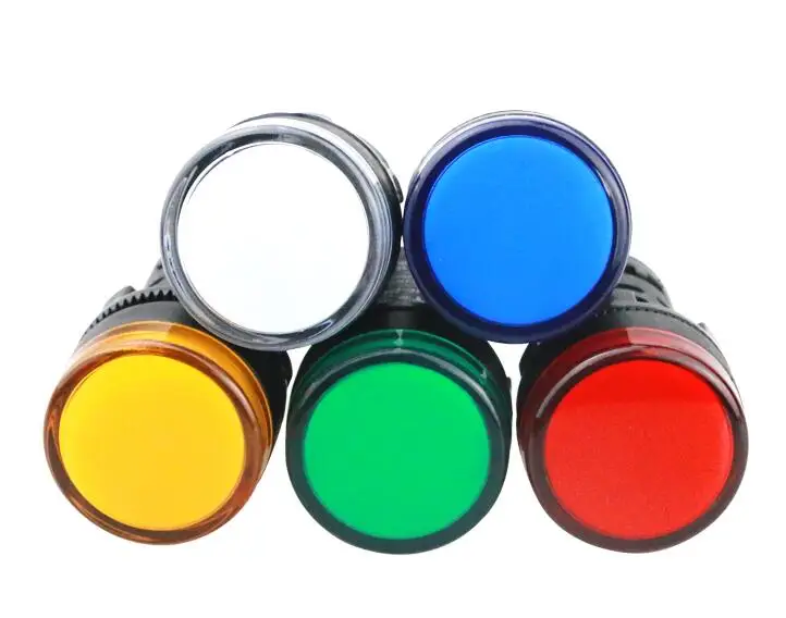 Светодиодный индикатор питания AD16-22DS 12 В 24 220 380 22DS красный зеленый желтый синий белый