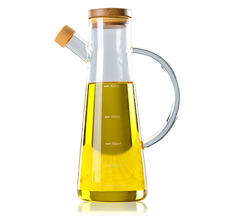 Olive Oil Pot Dispenser Bottles High Borosilicate Glass Storage Bottles & Jars Cover Handmade Customized Package Multifunction