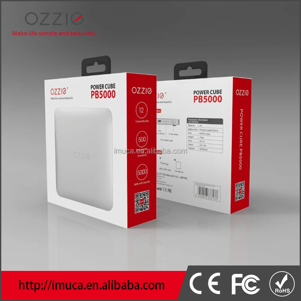 Оптовая ресторан портативный 5000 мАч smart oem быстрая зарядка power bank box с rohs сертификат