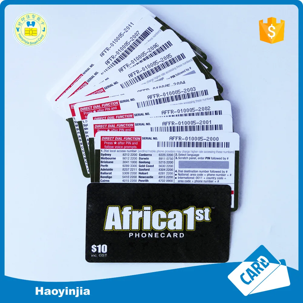 
300gsm Paper Internation Calling Cards with Scratch Label 