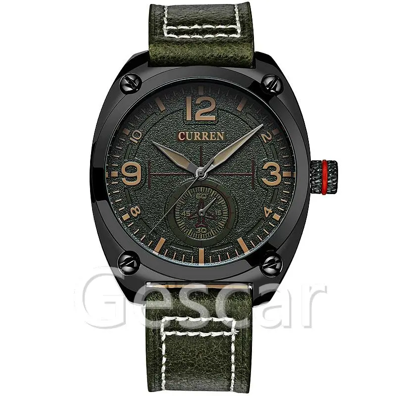 
curren-8188 Original CURREN Sport Analog Quartz Army Military Male Leather Watch Waterproof 