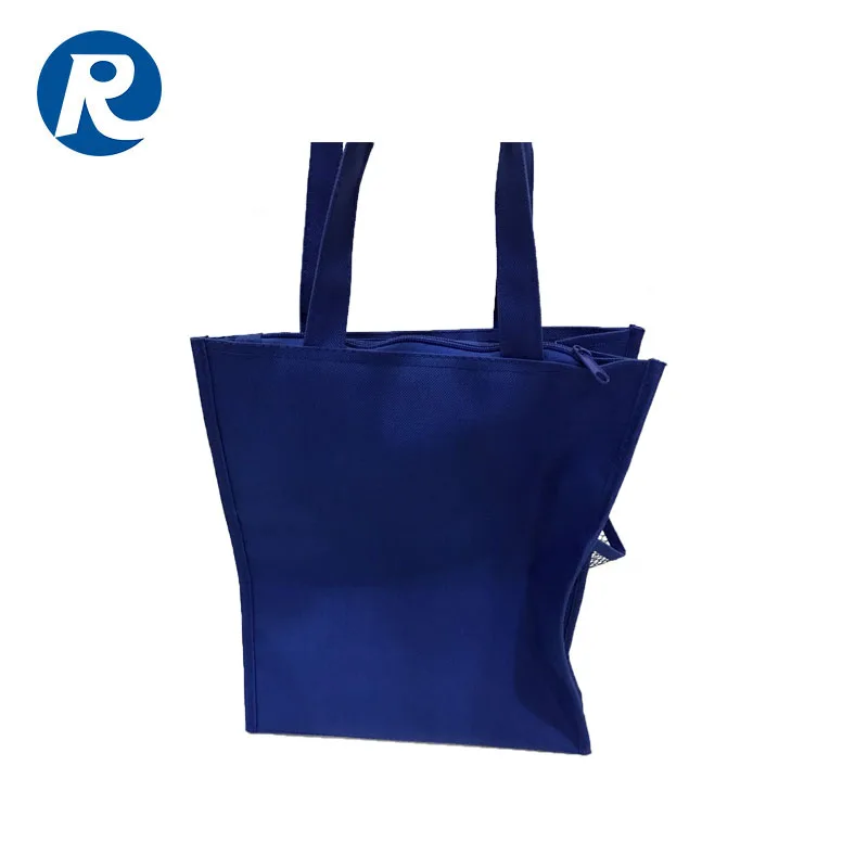 Ruiding Organic Recyclable Colorful-blue Accept Customized bolsa de tela con cremallera cotton canvas bag