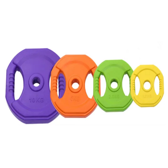 Colored 2 Grips Octagon Rubber Coated Weight Lifting Plates