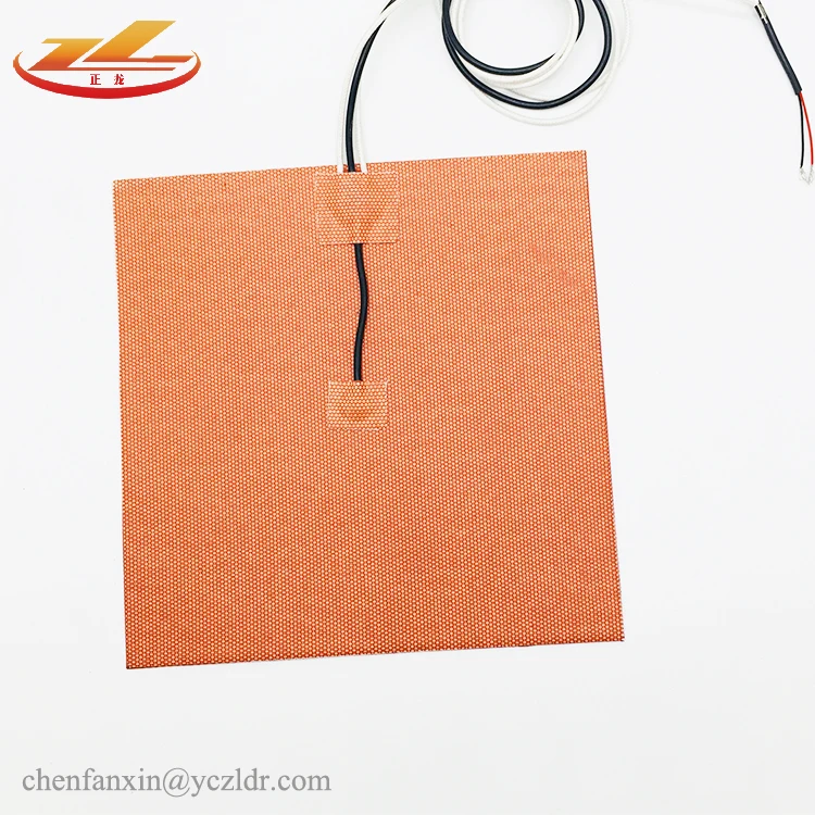 12v 300w 200x200mm silicone rubber heated bed