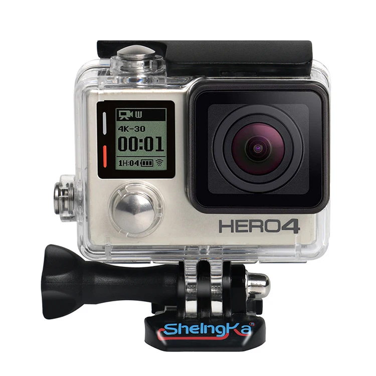 JingYing high quality transparent action camera waterproof go pro 3 4 housing for gopros 3 4