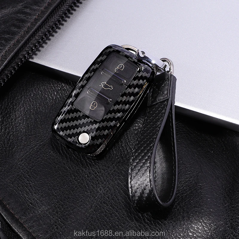 For volkswagen Lavida Gran Lavida Golf 6 BORA SAGITAR POLO Tiguan Car Key Case PC Carbon filament Cover Car key shell