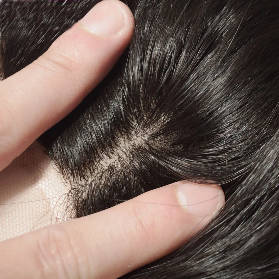 Manka Body Wave Remy Hair Weave 4x4 Silk Base  Lace Closure Swiss Lace With Baby Hair