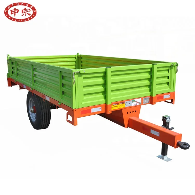 
4 ton 900-16 wide tire single axle rear dump farm trailer 