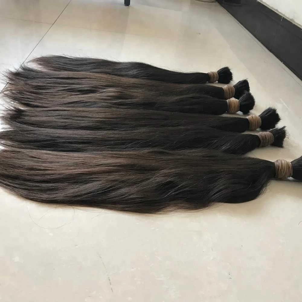 raw material human hair bulk in extension virgin peruvian
