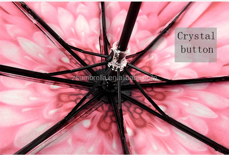 Hot Sale umbrella manual open sun protection umbrella 3 folding luxury fashion ladies umbrella