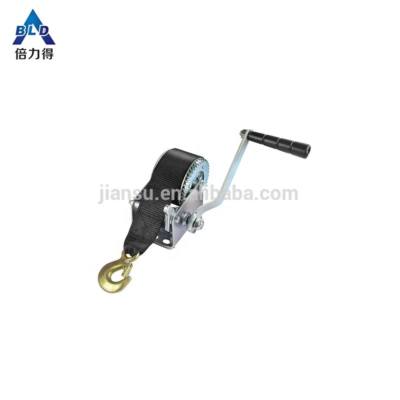 Manufacturer 600lbs hand manual mechanical galvanized operated winch with strap with CE SGS