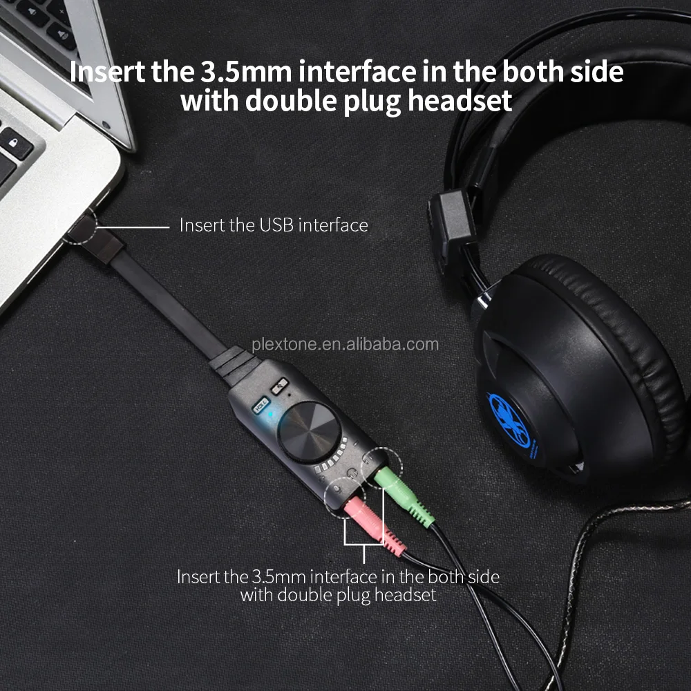  Plextone Factory USB звуковая карта Виртуальный 7 1 CH внешний адаптер стереоконвертер для
