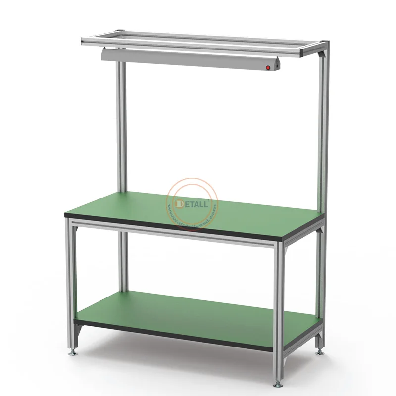modular industrial electrical aluminium work table with metal straight stand