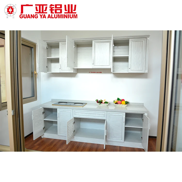 
Custom simple design china aluminum gas stove kitchen cabinet,wooden grain shaker kitchen cabinet with high quality 