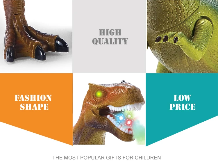 Toy realistic remote control walking dinosaurs models with spray function made in china