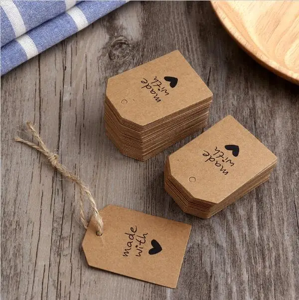 
Kraft Paper Tags Luggage Wedding Blank Price Hang tag Kraft Gift Hang tag 