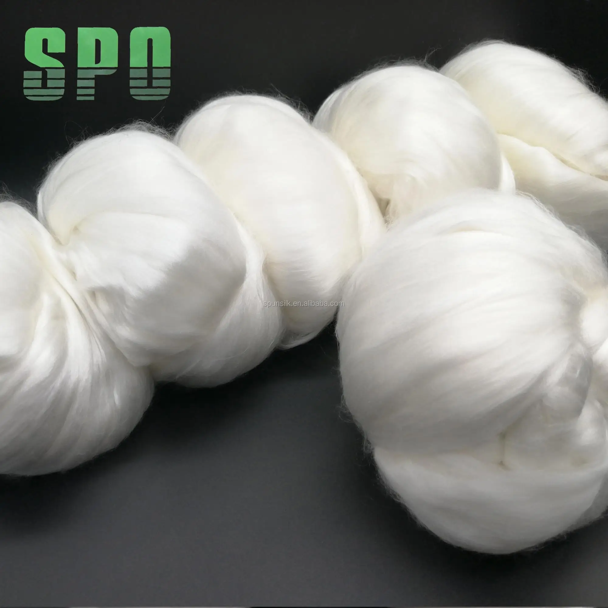 100 Pure Undyed Silk Fiber Silk Tops Soft RED White Traditional Technics Good Pattern Color BLOSSOM Material Spinning Gloss Type