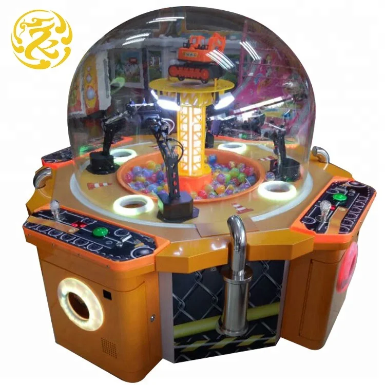 Оптовая продажа 4 игроков Мини кран аркадная экскаватор игровой автомат
