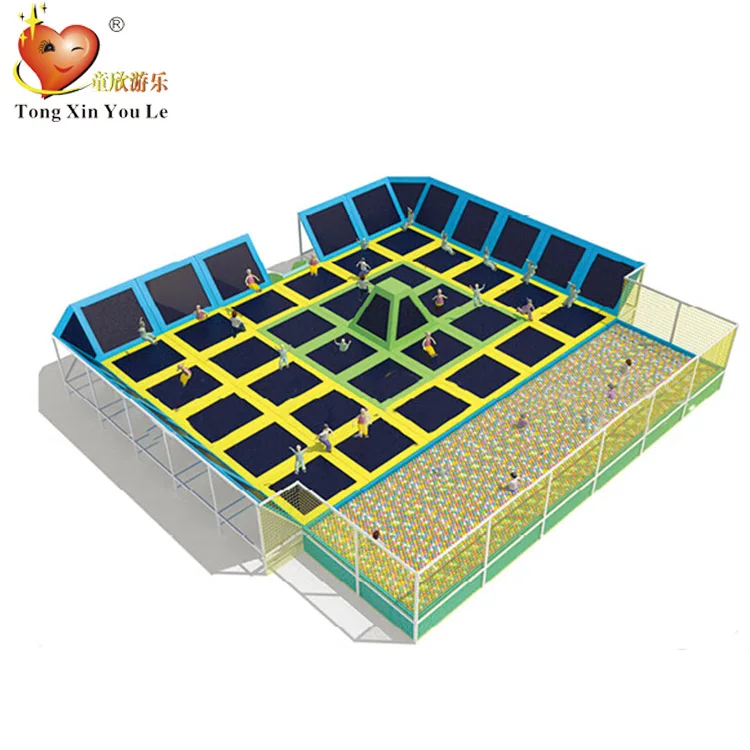 factory direct price high quality children play toy entertainment foam mats Large indoor and outdoor trampoline with net