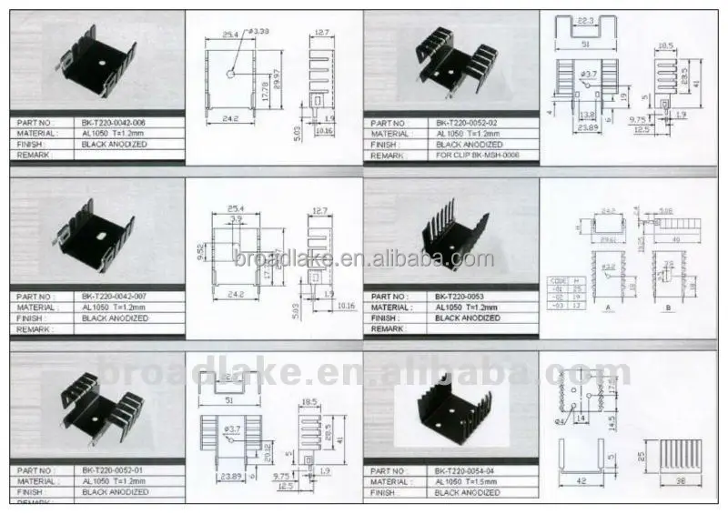 sheet metal stamping parts TO-220 heat sink