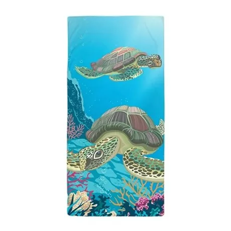 Custom sea turtle animal design 100% polyester microfiber digital printing beach towel